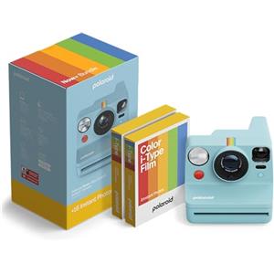 Polaroid - Fotocamera istantanea NOW+ Gen 3 - Pacchetto fotocamera blu artico + pellicola a colori (16 foto)