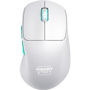 CHERRY XTRFY M64 WIRELESS Mouse da Gioco Ultraleggero senza Filo, Radio a 2,4 GHz, Ottimizzato per esports, Forma Ergonomica con Parte Anteriore Piatta, Bianco