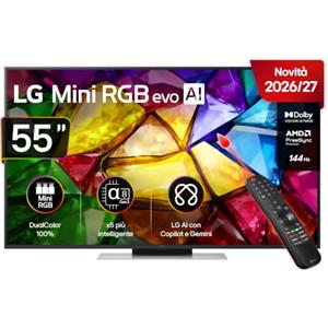 LG Mini RGB 55 Pollici, Serie MRGB87 2026 Smart TV 4K - 55MRGB87B6B