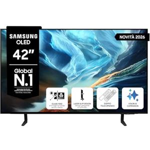 Samsung Smart TV 42" QE42S92HAEXZT OLED 4K Glare Free, NQ4 AI Gen 3 Processor, HDR 10+, Motion Xcelerator 165Hz, Dolby Atmos, Gaming Hub, Ultimate Gaming Pack, LaserSlim Design, Vision AI, Alexa, 2026