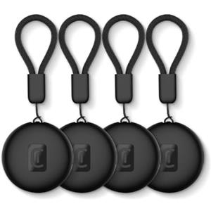 Cellularline localizzatore di oggetti Bluetooth Tracy Tag, set da 4 pezzi, compatibile con Apple iOS Find Me ed Accessori Airtag, Batteria sostituibile, Resistente a polvere ed acqua, colore Nero