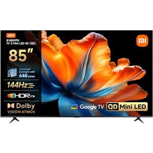 XIAOMI TV S Mini LED 85 pollici (216 cm), QLED Mini LED Televisore, Smart TV con Dolby Vision + Dolby Atmos, 144Hz con 288Hz Game Boost Mode, 4K UHD, HDR10+, MEMC, Google TV, Airplay 2