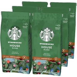 STARBUCKS House Blend Caffè Macinato Tostatura Media, 6 Sacchetti da 200g (1,2kg)