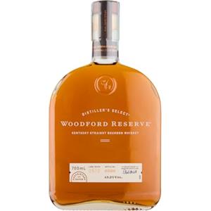 Woodford Reserve Kentucky Straight Bourbon - Whiskey Americano Premium, Bourbon Invecchiato Con Note Di Vaniglia, Agrumi, Spezie E Cioccolato, 43,2% Vol., Bottiglia In Vetro da 70 cl