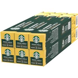 STARBUCKS Creamy Vanilla by Nespresso Caffè con aroma Vaniglia, 6 confezioni da 10 capsule (60 capsule compatibili Nespresso)