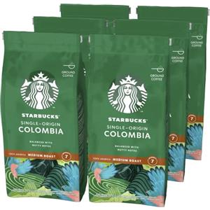STARBUCKS Single Origin Colombia Caffè Macinato Tostatura Media, 6 Sacchetti da 200g (1,2kg)