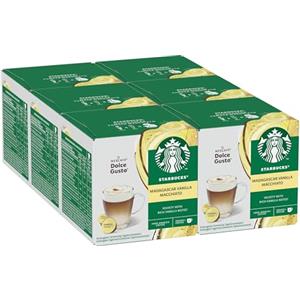 STARBUCKS Vanilla Macchiato by Nescafé Dolce Gusto Latte Vaniglia e Caffè, 6 confezioni da 12 capsule (72 capsule compatibili Nescafé Dolce Gusto)