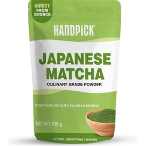 HANDPICK Matcha Polvere 100 g | Te Matcha da Shizuoka, Giappone | 100+ tazze di tè verde matcha | Ideale per matcha latte