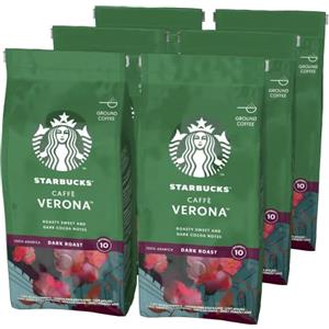 STARBUCKS Verona Caffè Macinato Tostatura Scura, 6 Sacchetti da 200g (1,2kg)