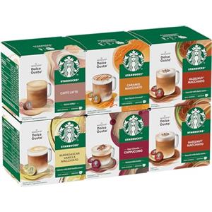 STARBUCKS Kit Degustazione Bevande by Nescafé Dolce Gusto, 6 Confezioni da 12 Capsule (72 capsule compatibili Nescafé Dolce Gusto) - Esclusiva Amazon