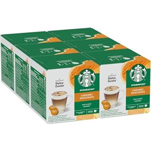 STARBUCKS Caramel Macchiato by Nescafé Dolce Gusto Latte Caramello e Caffè, 6 confezioni da 12 capsule (72 capsule compatibili Nescafé Dolce Gusto)