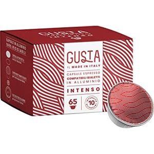 Bialetti Gusta Compatibili Bialetti, In Alluminio, Gusto Intenso, Box Da 65, 100% Riciclabili, Intensità 10