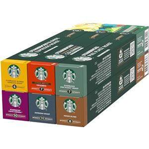 STARBUCKS Kit Degustazione Caffè by Nespresso, 6 confezioni da 10 capsule (60 capsule compatibili Nespresso) - Esclusiva Amazon