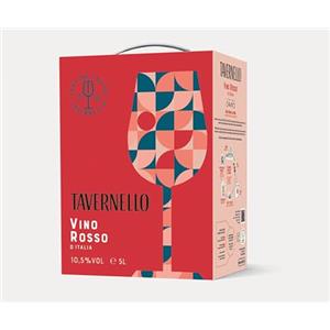 Tavernello Classico Vino Rosso d'Italia, Vino Equilibrato e Profumato, 11.5% Vol, Confezione Bag in Box da 5 L