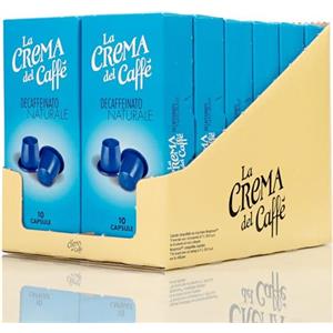 La Crema del Caffè Decaffeinato Naturale, 120 Cialde Compatibili Nespresso, Espresso Decaffeinato in Capsule Corposo ed Equilibrato con Note di Cioccolato e Spezie