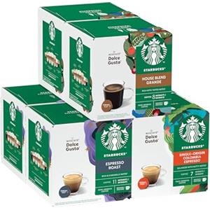 Starbucks Black Cup Variety Pack by NESCAFÉ Dolce Gusto Coffee Pods 6 x 12 (72 Capsules) - Amazon Exclusive