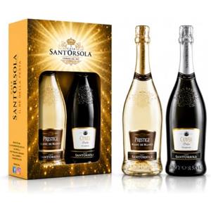 Sant'Orsola - Set Vino Cuvèe Prestige Blanc de Blancs 11% e Vino Dolce 9,5%, da Prestigiosa Uva Bianca Italiana, Gusto Dolce con Note Fruttate e Aromatiche, 2x750 ml