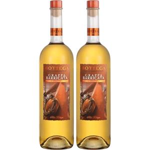 Bottega Grappa Barricata Aldo Bottega Tripla Distillata a Vapore 43% - 1000ml (Confezione da 2)