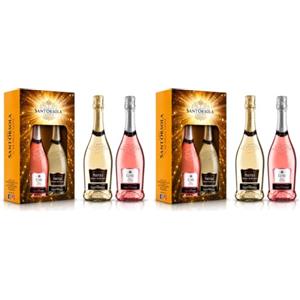 Sant'Orsola - Set Vino Cuvèe Prestige Blanc de Blancs e Rosè 12%, da Prestigiosa Uva Italiana, Gusto Dolce con Note Fruttate e Aromatiche, 2x750 ml (Confezione da 2)