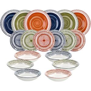 Tognana Hakuna, Servizio piatti 18 pezzi per 6 persone, Porcellana, Multicolor