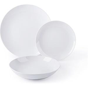 Excelsa Coup Servizio Piatti 18 Pezzi, Porcellana, Bianco