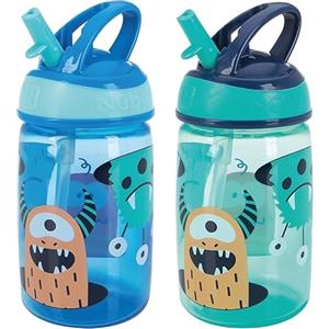 Nuby Mighty Swig Borraccia Bambini, Set 2, 360ml, 18+ Mesi, Mostri
