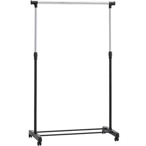 Amazon Basics Appendiabiti con ruote, colore cromo, (91.5-145) x 42 x 161 cm (L x W x H)