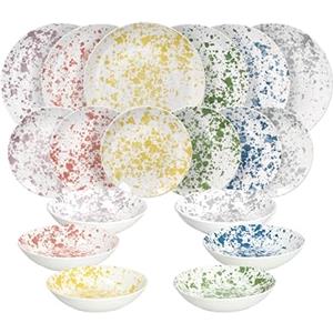 Tognana Apulia, Servizio piatti 18 pezzi per 6 persone, porcellana, multicolor