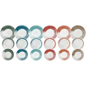 Tognana Nanami, Servizio piatti per 6 persone 18 pezzi, porcellana, multicolor