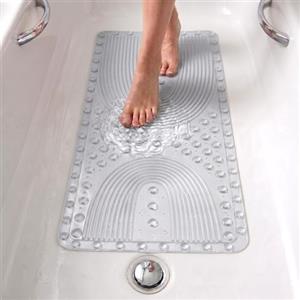 edihome, Tappetino Doccia Antiscivolo, 90x41,5 cm, Tappeto Bagno, Bolle con Ventose Senza BPA, Antibatterico, Resistente alla Muffa, Lavabile in Lavatrice, Sicurezza (Trasparente, 90x41,5 cm)
