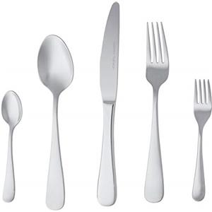 Amazon Basics posate in acciaio inox con bordo arrotondato per 4 persone, confezione da 20, Argento