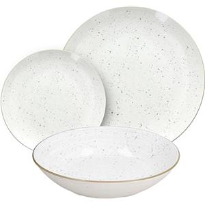 Tognana Pepper Bamboo, Servizio piatti 18 pezzi per 6 persone, Porcellana, Bianco
