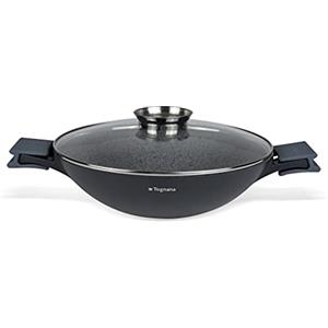 Tognana Ambiziosa Wok 2 Manici 32cm con Coperchio Aroma e Presine in silicone