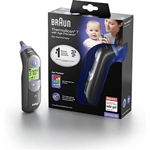 Braun ThermoScan 7 Termometro auricolare, Tecnologia Age Precision, Display digitale con codifica a colori, Adatto a neonati e bambini, Marchio #1 tra i dottori 1