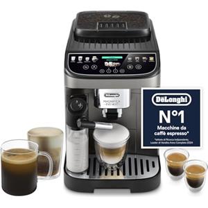 De'Longhi Magnifica Evo Next ECAM312.80.TB, Macchina Caffè Automatica con Monta Latte Automatico, Macchina Chicchi per Caffè e Cappuccino con Display Touch Intuitivo, Nero/Titanio