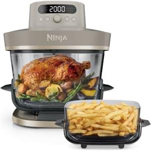Ninja CRISPi PRO XL, Friggitrice ad Aria in Vetro, Oro Chiaro, AS090EUSD