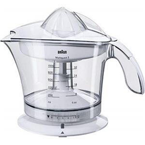 Braun MPZ9 MultiQuick 3 Spremiagrumi, doppia rotazione, caraffa graduata e trasparente da 1L, dotato di coperchio trasparente, pratico beccuccio, Base antiscivolo, Avvolgicavo, Potenza 20W, Bianco