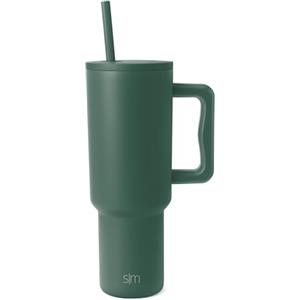 Simple Modern Tazza Termica con Cannuccia e Manico | Bicchiere Termico in Acciaio Inossidabile Isolato | Regali per Donne & Uomini | Trek | 1180ml | Forest