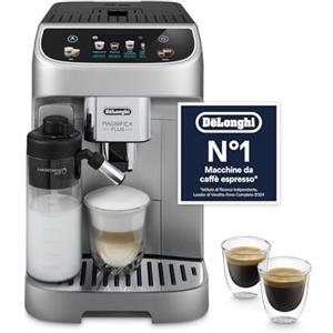 De'Longhi Magnifica Plus ECAM322.70.SB Modello 2024 Macchina Automatica per Caffè in Chicchi, Caraffa Montalatte Automatica LatteCrema, 18 Bevande, Pannello di controllo touch con Display a Colori