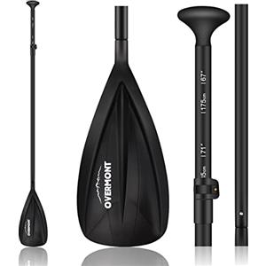 OVERMONT 3 Pezzi Pagaia Telescopica 162cm-215cm Kayak Stand Up Paddle in Alluminio Regolabili Removibili con Manico Antiscivolo per SUP Kayak Canoa Boat Canoe Surfboard