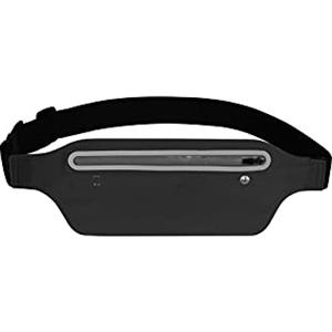 Carehabi - Marsupio sportivo, impermeabile, marsupio da corsa da donna per cellulare, leggero, regolabile, con cerniera, jogging, fitness e attività all'aria aperta, Nero