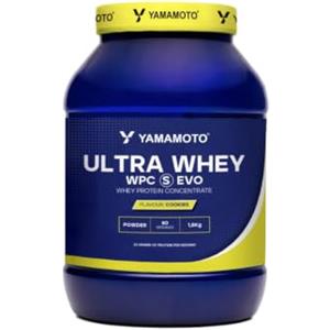 Yamamoto Ultra Whey WPC S EVO, Proteine del Siero di Latte Concentrate a Solubilità Istantanea, Gusto Biscotto, Senza Glutine, con EAA, BCAA, Vitamina B6 e Lattasi, 1800 g
