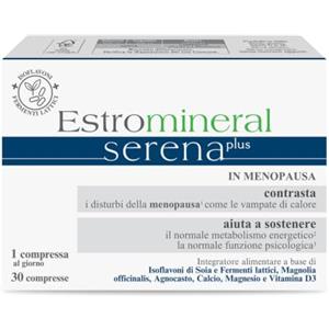 Estromineral Serena Plus, 30 Compresse, Integratore Menopausa Isoflavoni