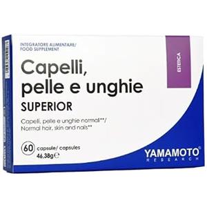 YAMAMOTO RESEARCH Capelli, pelle e unghie SUPERIOR 60 Capsule, Integratore Alimentare di Vitamine e Minerali con Collagene Idrolizzato e Coenzima Q10