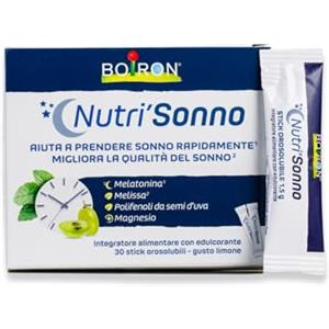 Boiron Nutri'Sonno - Melatonina, Melissa e Magnesio, Sonno Sereno, 30 Stick
