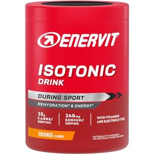 Enervit, Isotonic Drink Arancia, Bevanda Reidratante, Per Reidratarsi Durante Sforzi Prolungati, Riduce la Stanchezza, 25g di Carboidrati a Porzione, Gusto Arancia, Barattolo da 420g