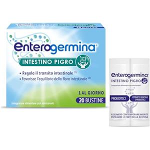 Enterogermina Intestino Pigro, Fermenti LatticiProbiotici, Prebiotici per Adulti - Integratori a base di Probiotici ed Estratti Vegetali per Stitichezza (20 Bustine Gusto Frutti di Bosco)