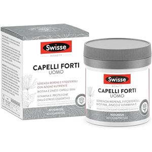 Swisse Capelli Forti Uomo, Integratore Alimentare che Combina Vitamine, Minerali e Ingredienti di Origine Naturale, Utili per Mantenere la Forza del Capello, 30 Compresse da 1250 mg