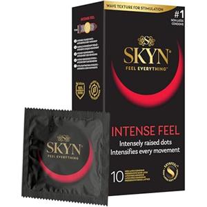 SKYN Intense Feel - Preservativi Senza Lattice in Poliisoprene, Ultra sottili e Stimolanti, 10 Pezzi