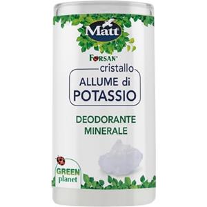 Matt Forsan, Cristallo Allume di Potassio, Deodorante Minerale, di Origine Naturale e Senza Profumo, Non Unge e Non Macchia, 120 g